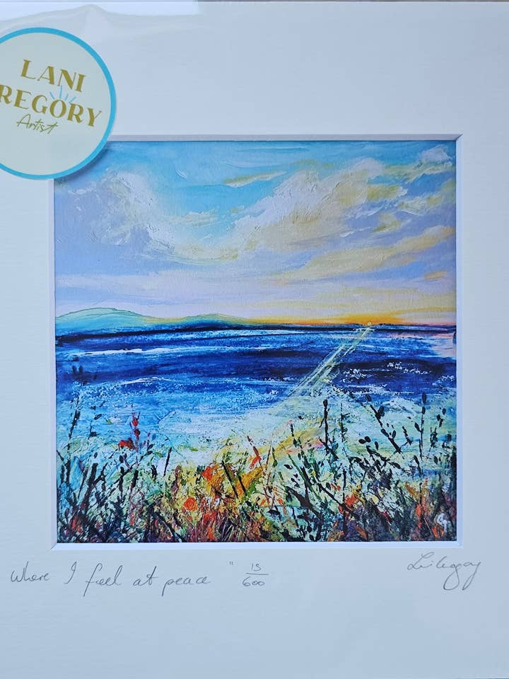 "Onde me sinto em paz" - edição limitada em gravura por atacado de Lani Gregory - Art