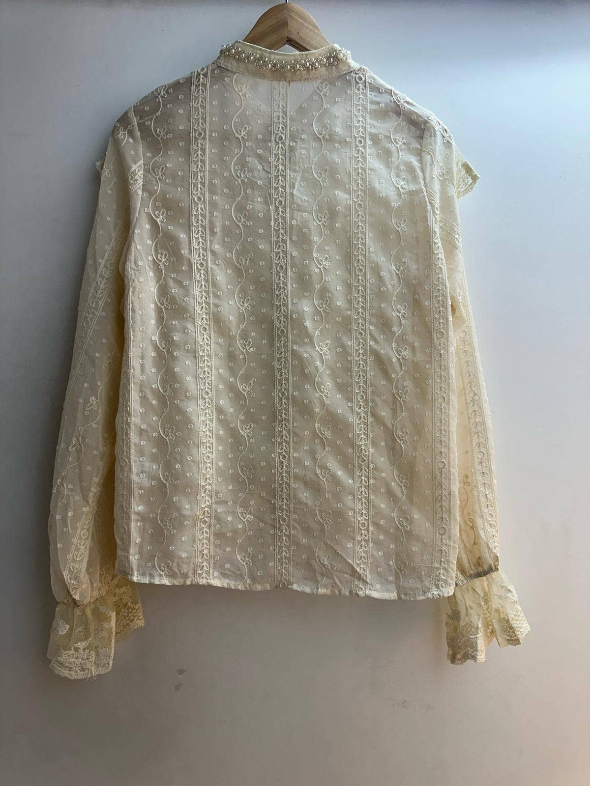 LORIANE - Wholesale Button Down Shirt - Women's - 6528 Transparent plain blouse3