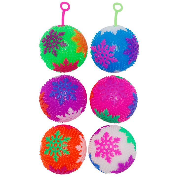Cap Zone – wholesale Squishy toy – Kids & Baby – Snowflake Spiky Puffer LED Squeaky Return Ball