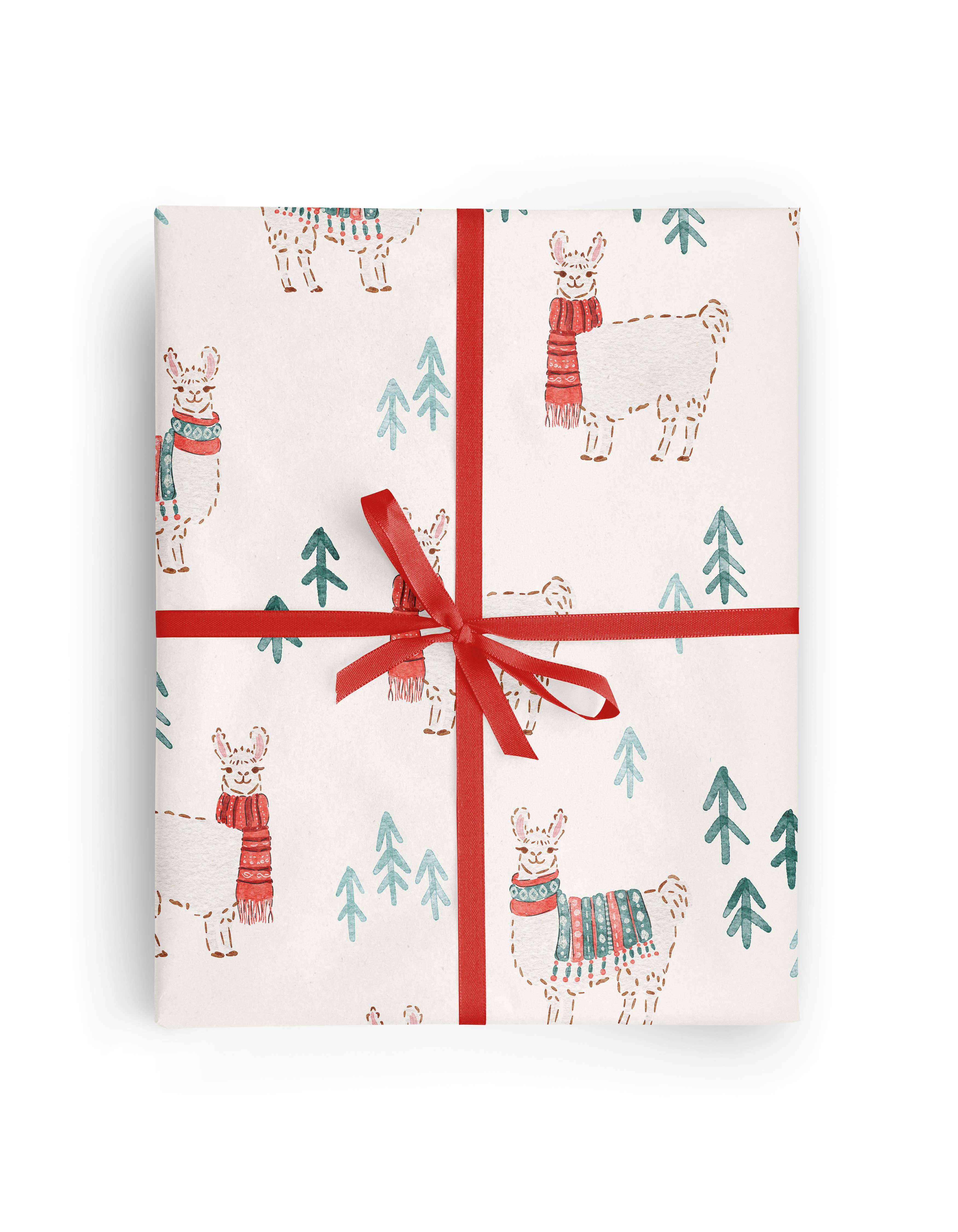 Vivie and Ash - Wholesale Wrapping Paper Roll - Christmas Llamas Wrapping Paper Roll  1