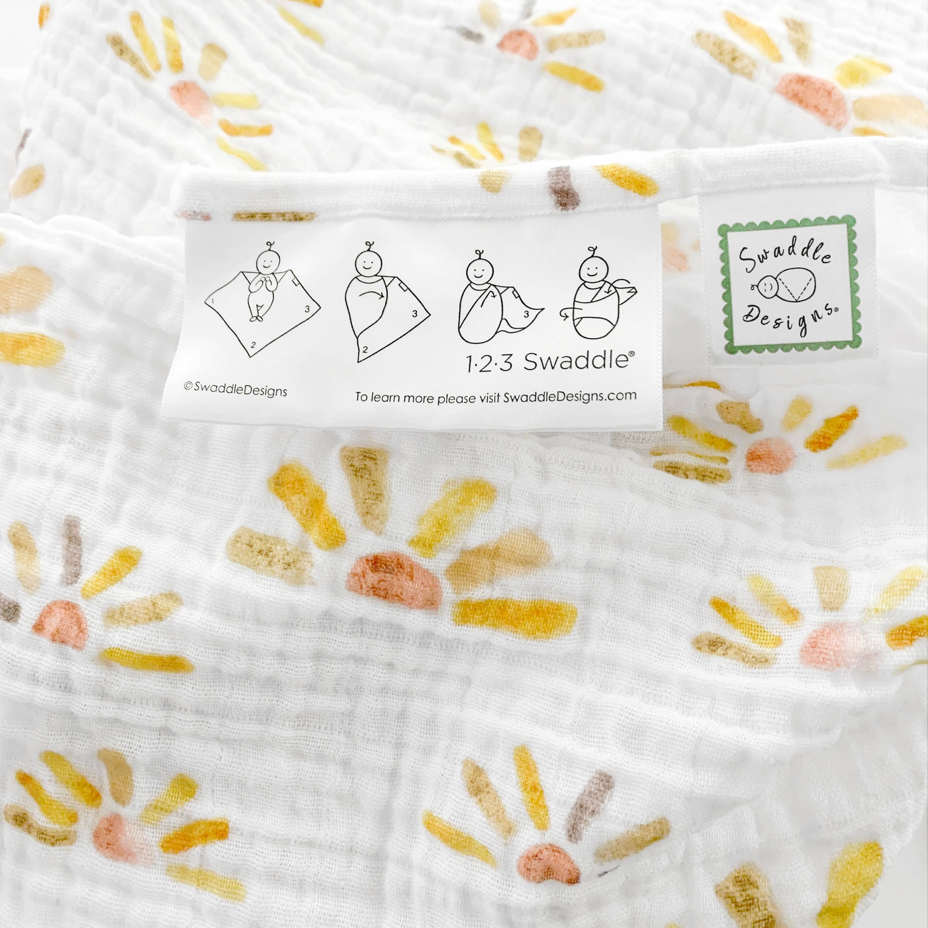 SwaddleDesigns – Großhandel Puckset – Baby – Muslin-Pucksäcke im 3er-Set, Aquarell Sunny Days5