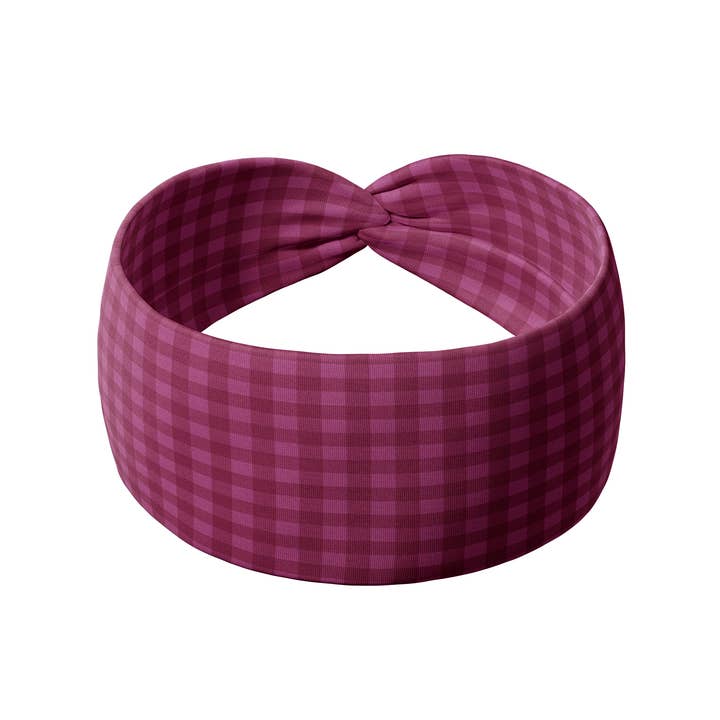 Lilac Market Headbands - Wholesale Fashion Headband - Women's - Simply Gingham in Mulberry2