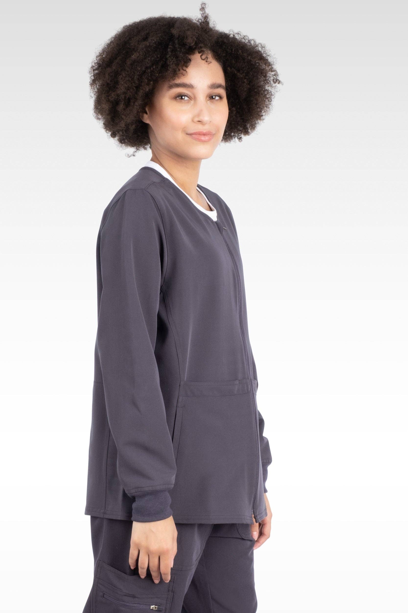 Aura Naturale - Wholesale Healthcare Uniform - Women's - Tana Women Round Neck Zipped Scrubs Jacket 4 Pockets (17050)6