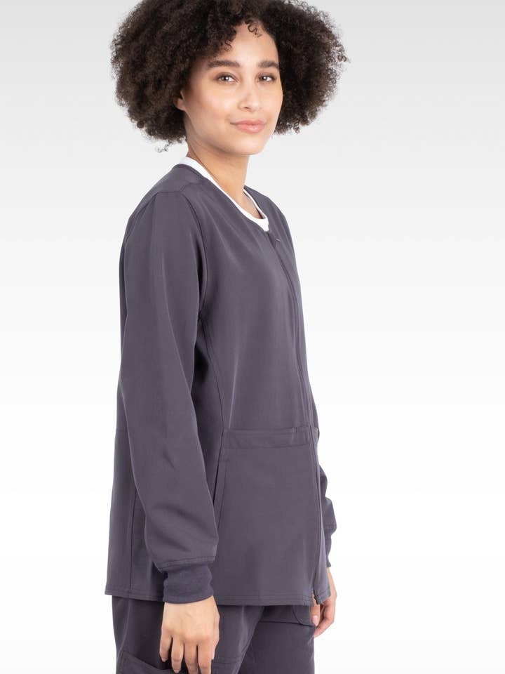 Aura Naturale - Wholesale Healthcare Uniform - Women's - Tana Women Round Neck Zipped Scrubs Jacket 4 Pockets (17050)6