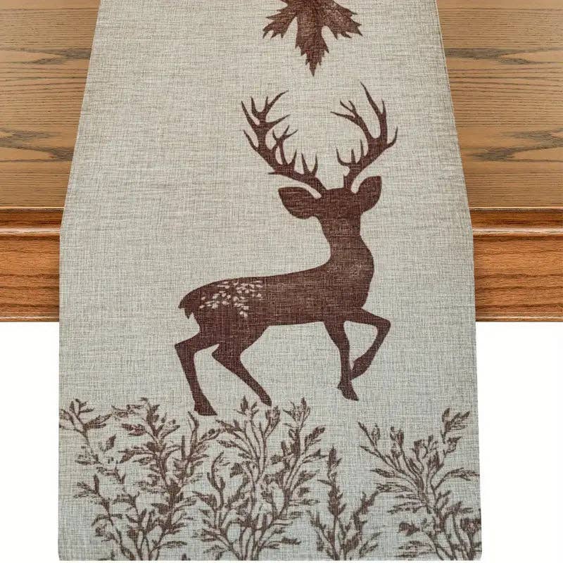 Huis Van Merken - Wholesale Tablecloth - Beige Foliage Tablecloth - Modern Rustic Kitchen Dining Decor0