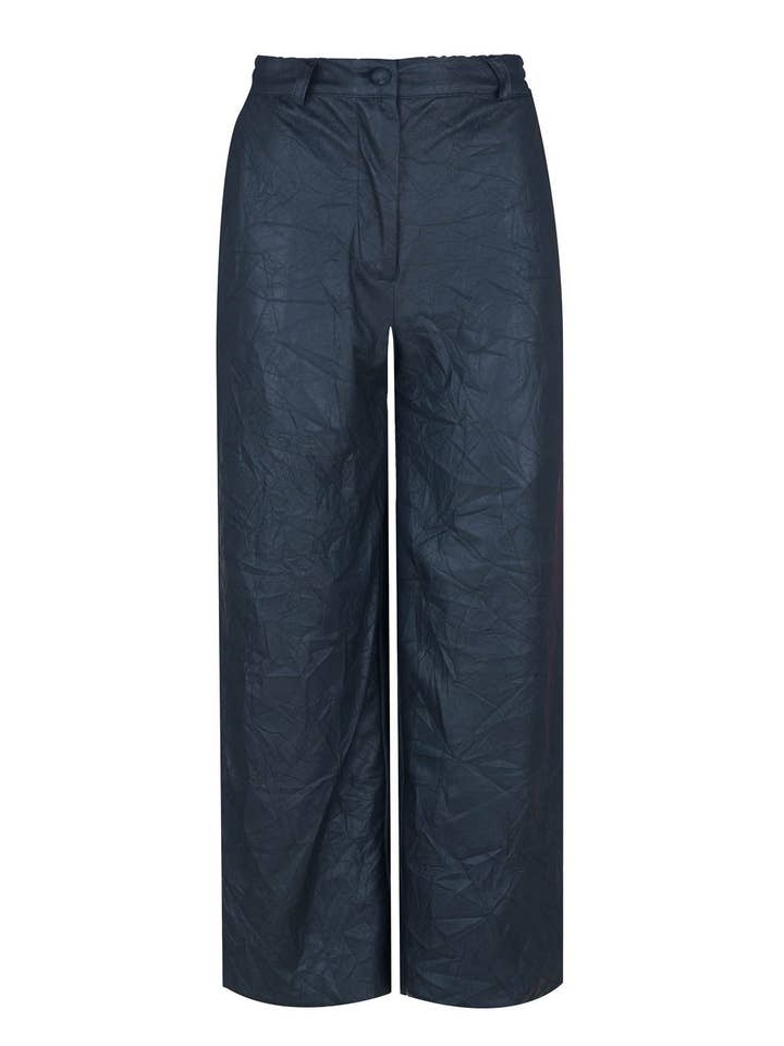 Blaue Culottes aus Kunstleder von Conquista Fashion für den Großhandel von conquista