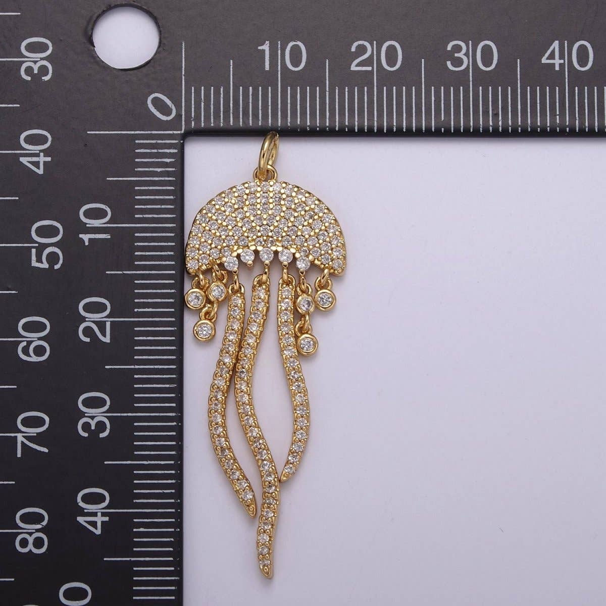 14K Gold Filled Jellyfish Charm Micro Pave Dangle Charm Ocean Lover Pendant Under The Sea Inspired Nautical, Beach Charms N-220 N-221 for wholesale on Faire4