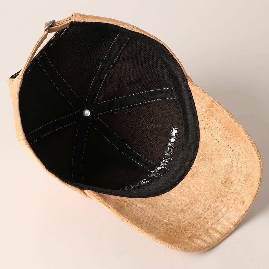 Fashion City - Vente Casquette de baseball – unisexe - Casquette de baseball en daim brodée de texte avec chapeau de cowboy10