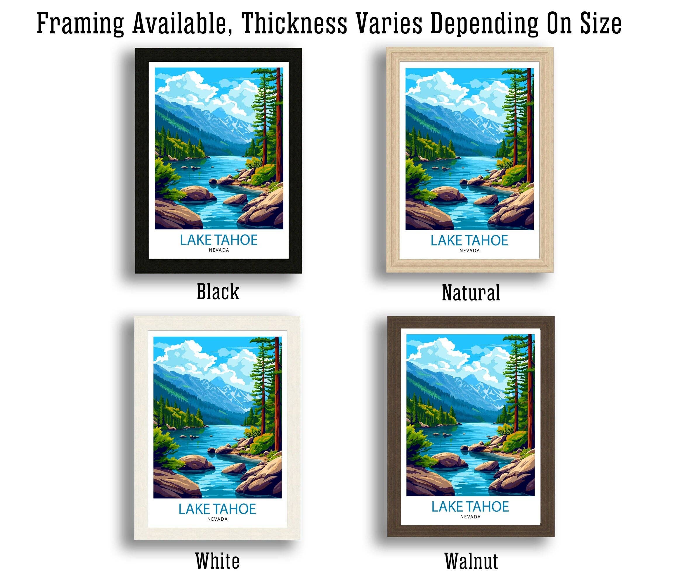 InkNPrintz – wholesale Art print – Lake Tahoe California Travel Poster Lake Tahoe6