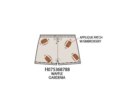 Paper Flower - Wholesale Shorts - Kids - Game Day  all over applique football waffle short2