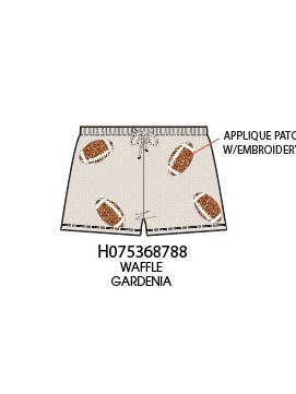 Paper Flower - Wholesale Shorts - Kids - Game Day all over applique football waffle short2