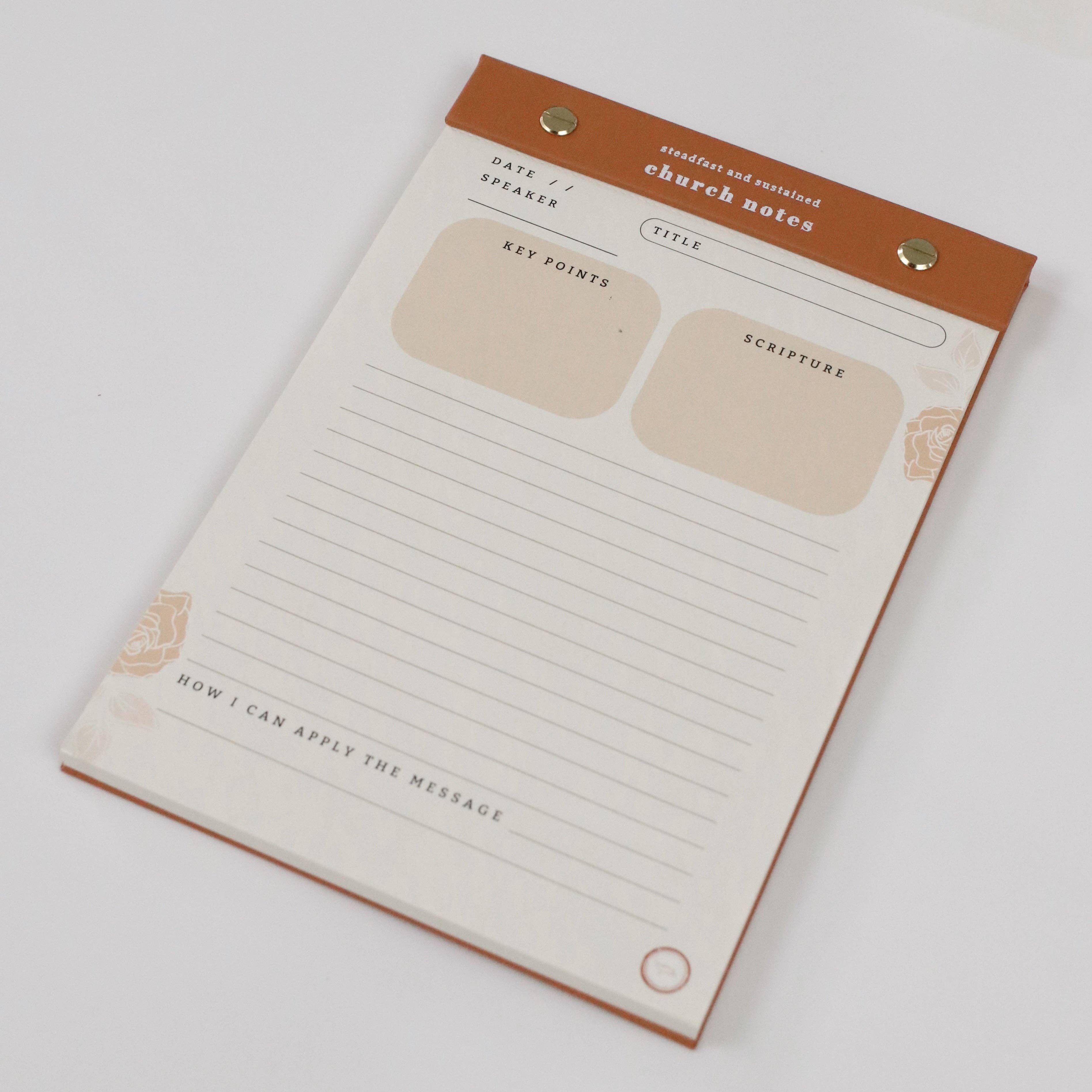 Steadfast and Sustained - Wholesale Notepad - Church Notes Notepad11