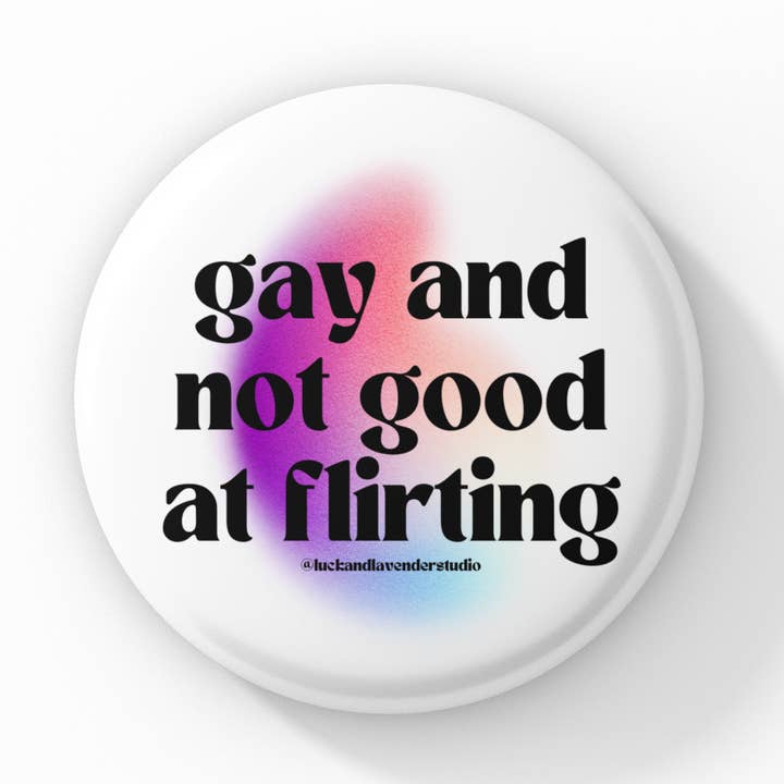 Bouton gay et pas doué pour flirter pour la vente par Luck and Lavender Studio