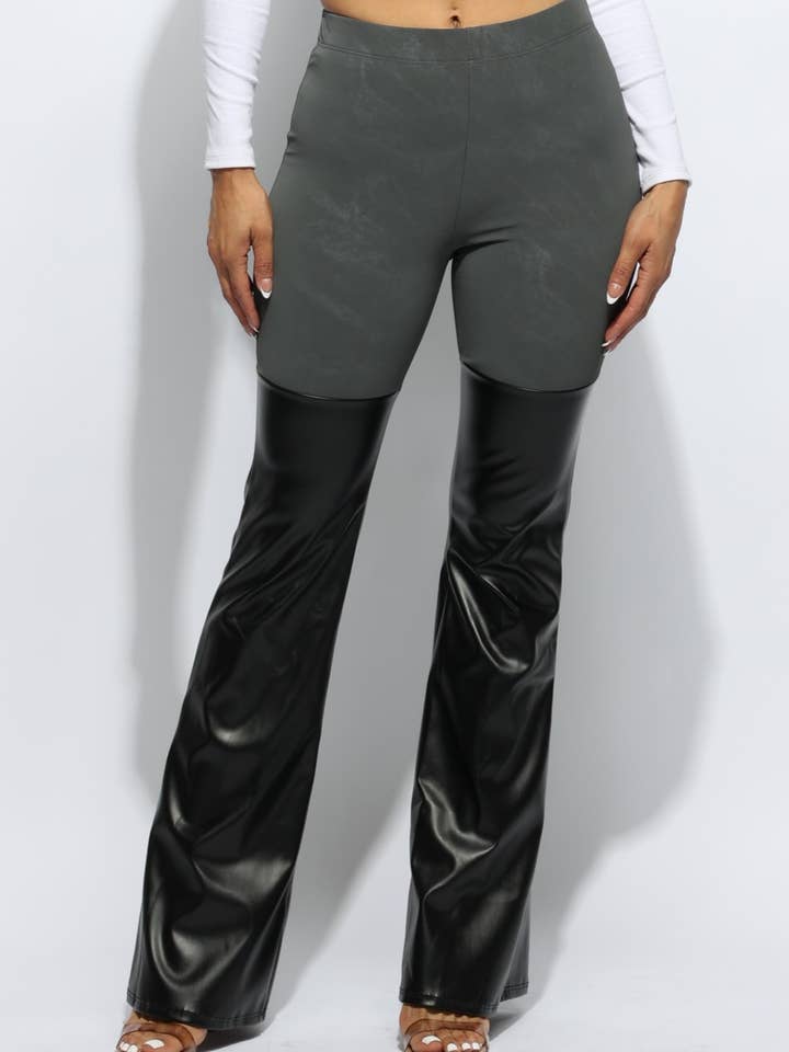 PU-Farbblockhose für den Großhandel von K Too