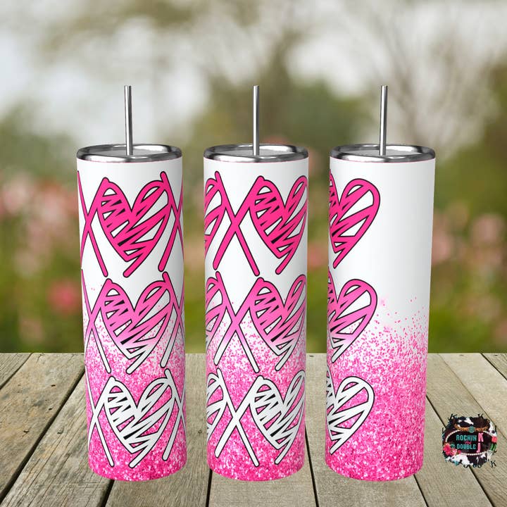Hjerte Glitter Tumbler for engroshandel hos Rockin K and Double J