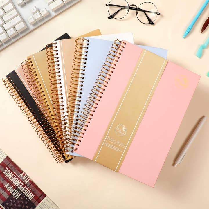 Pink Hardcover Spiral Notebook 300 Pages College Ruled B5 for wholesale on Faire