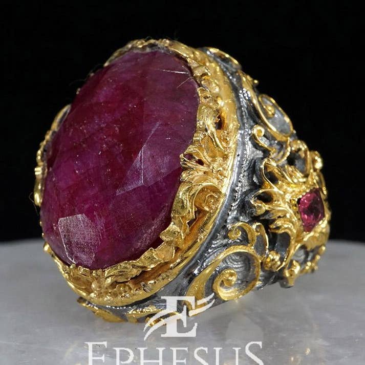 Rå Rubinring Sterling Silver för wholesale av Ephesus Jewelry
