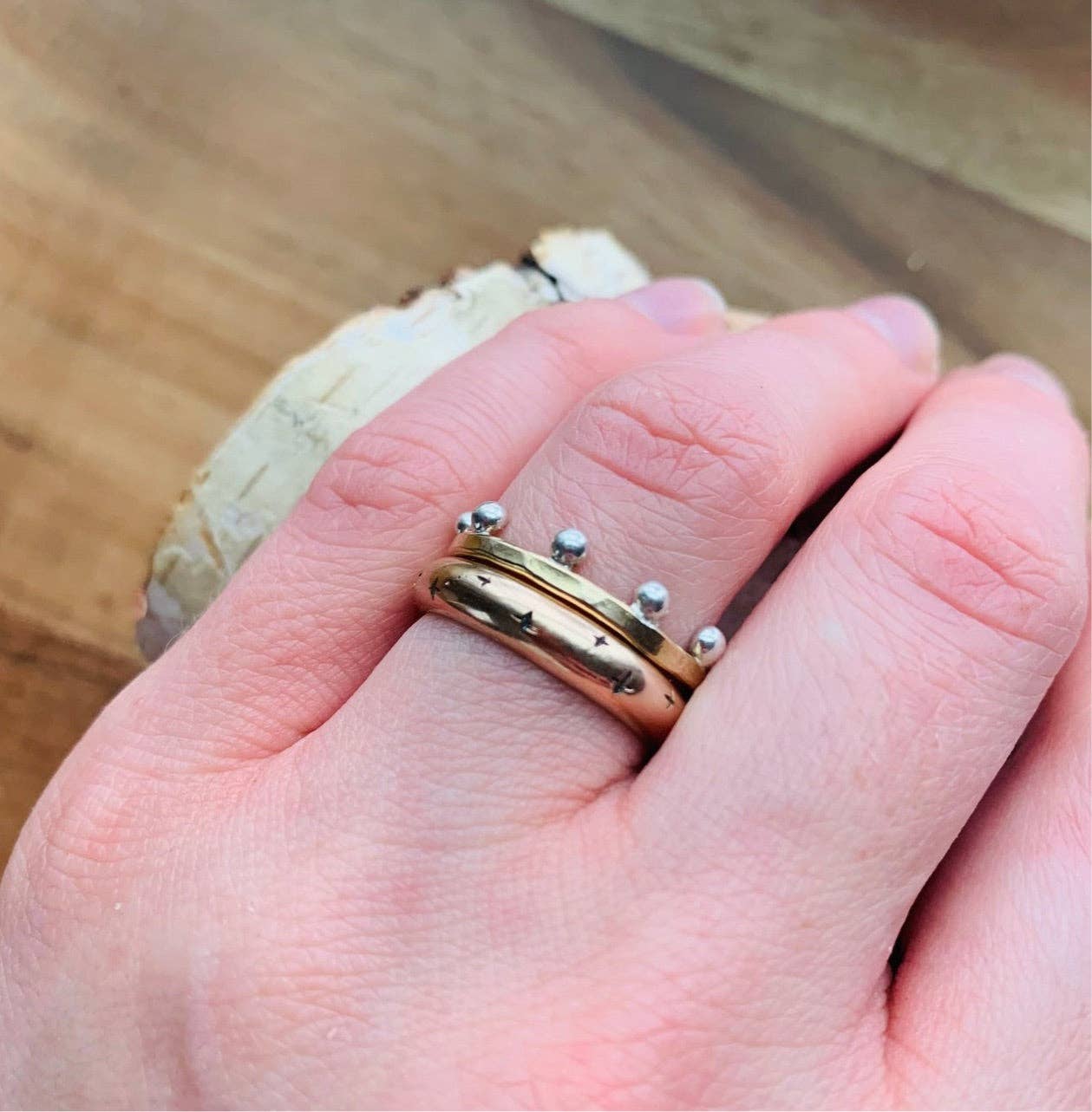 Notions of Lovely - Wholesale Band/Stacked Ring - Hello Sunshine Stackable Band- 14k Gold Fill & Sterling Silver Ring3