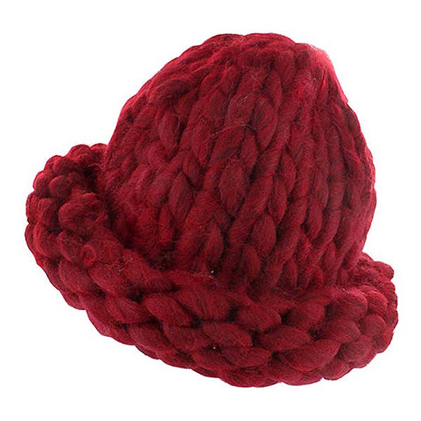Chunky stickad vintermössa - Winterberry Red för wholesale av SILVER MOON BAY