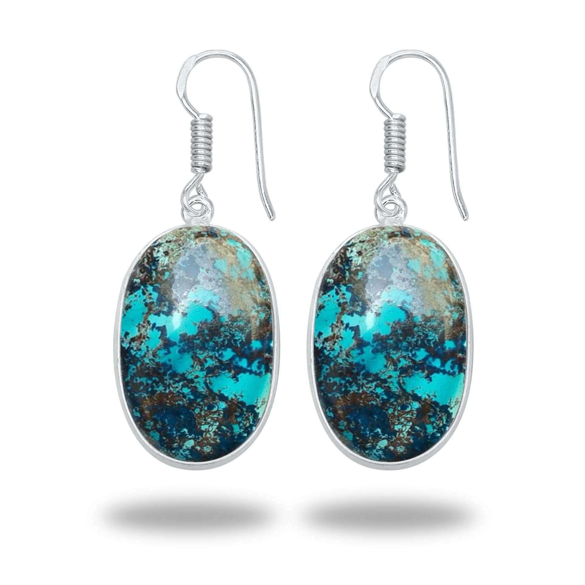 Handmade Jewels – wholesale Dangle earrings – Azurite Earrings – Silver-Plated Bezel, Artisan | Made to Order6