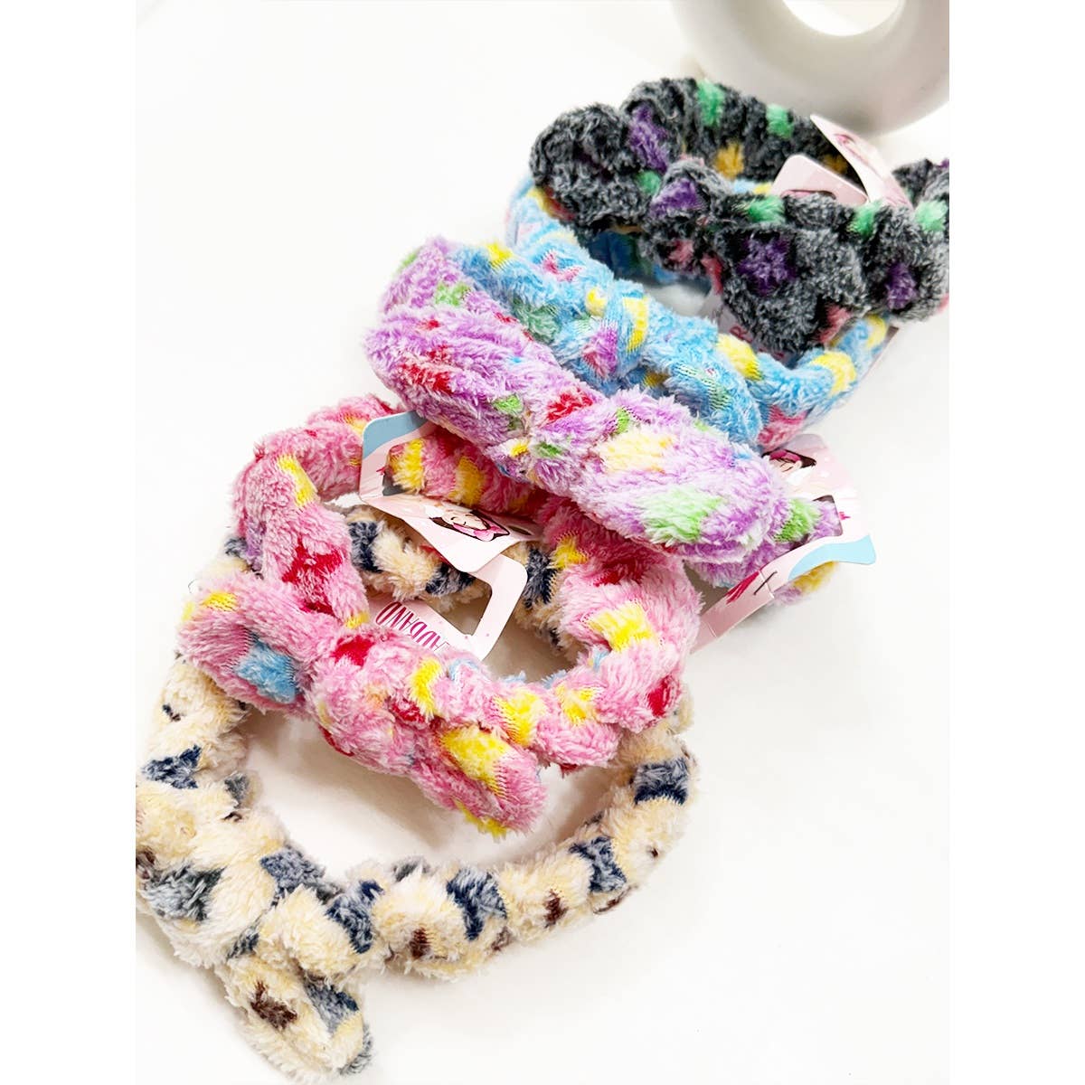 MIX COLOR Star Print Fuzzy Spa and Makeup Headband for wholesale on Faire5