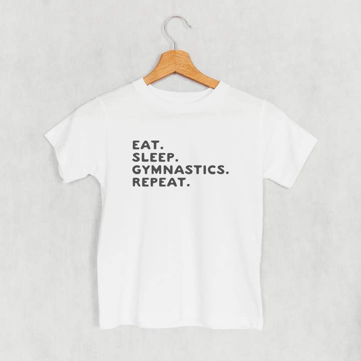 Ivy + Cloth - Wholesale Screen Printed T-Shirt - Kids - Eat Sleep Gymnastics Repeat (Kids)
