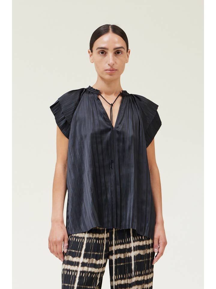 Grade & Gather - Wholesale Blouse - Women's - 41814NS - PLEATED SATIN BLOUSE9