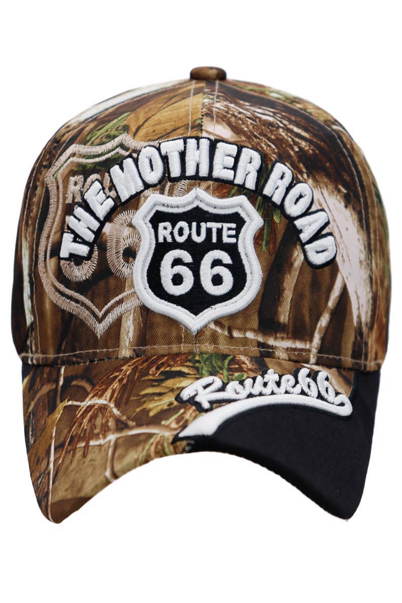 Cap Zone - Wholesale Baseball Cap - Women's - Route 66 The Mother Road Arc Logo Acrylic Baseball Cap1