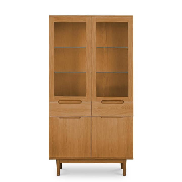 Vitrine avec éclairage LED Kerteminde - Huile Naturelle pour la vente par Furnhouse