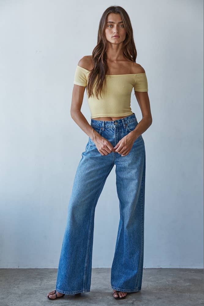 By Together - Wholesale Knit Top - Women's - S1054 | Knit Seamless Ribbed Off Shoulder Crop Top15