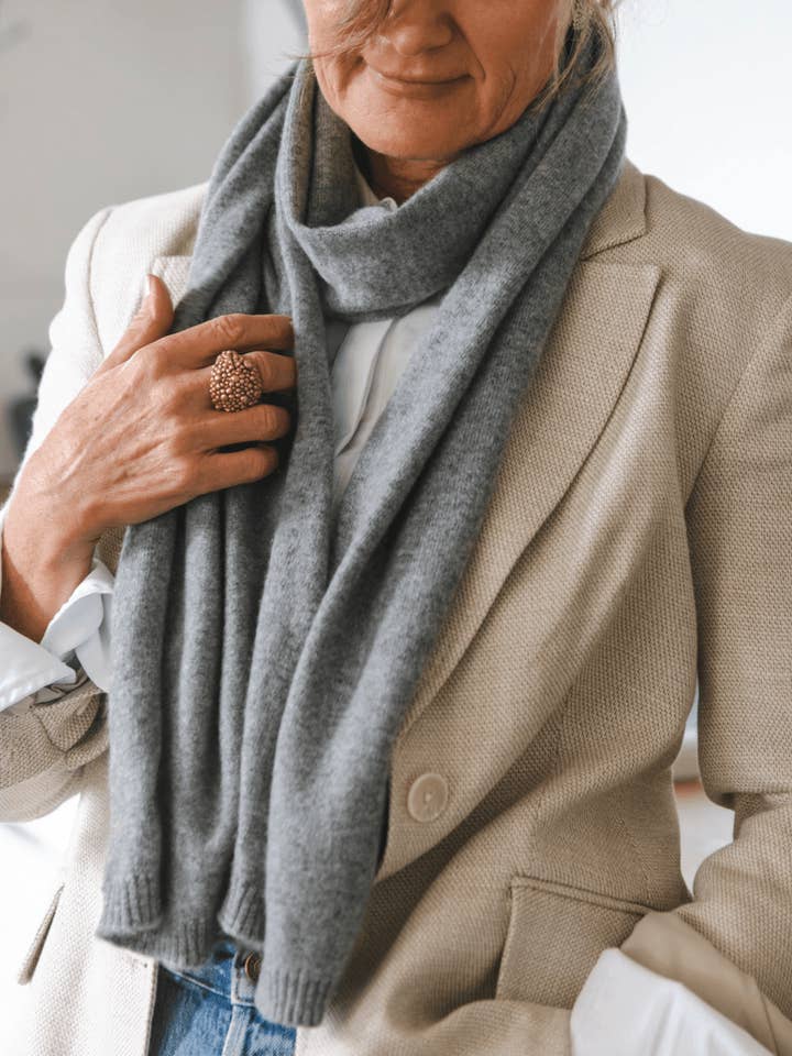 Meja Everyday Cashmere Scarf - Ash for wholesale by Heirloom Cashmere