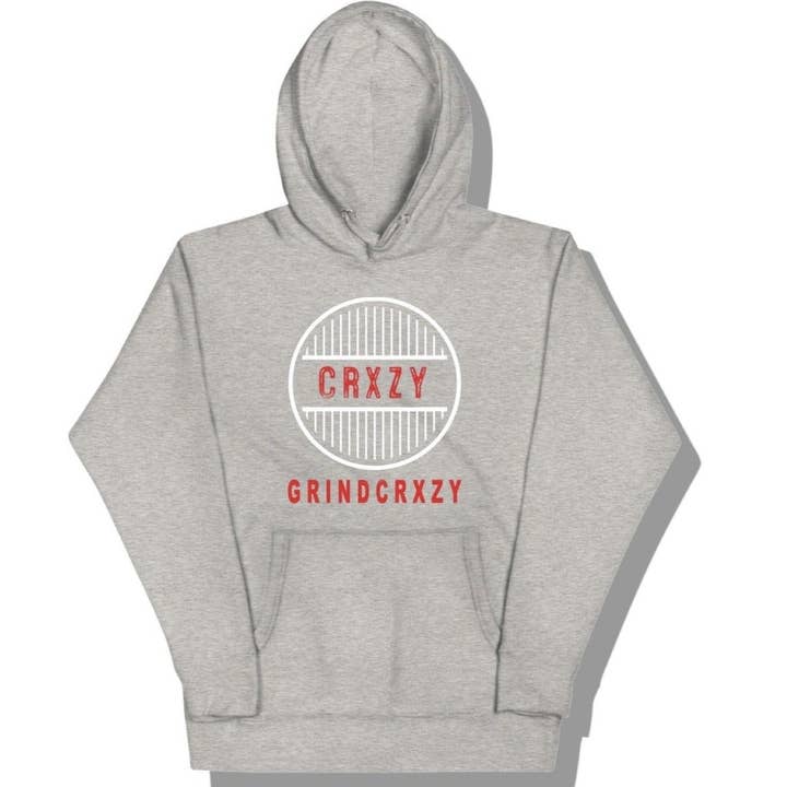 GrindCRXZY - Grauer „Red Special“ Hoodie für den Großhandel von GrindCrxzy
