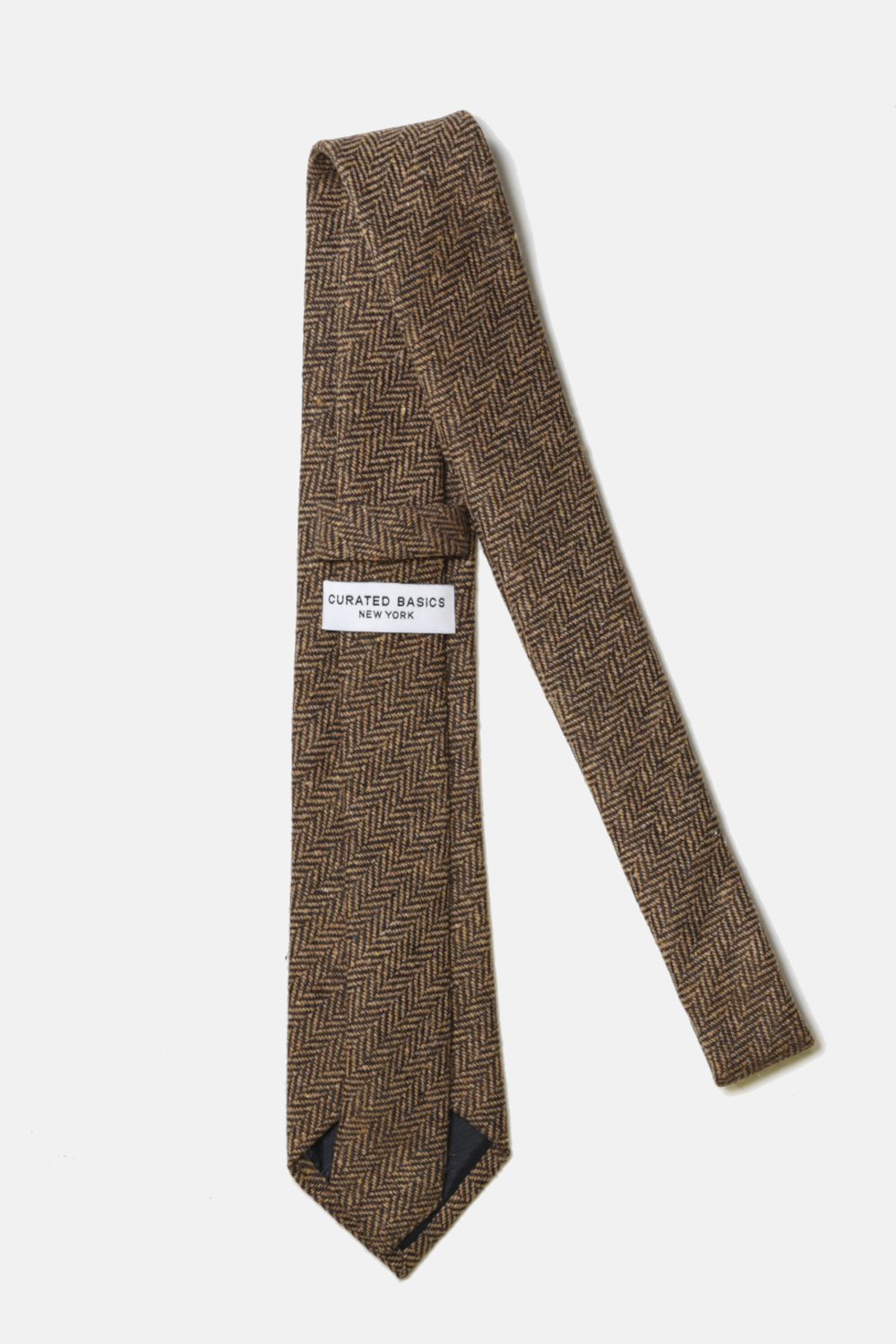 Curated Basics – wholesale Necktie – Men’s – Brown Herringbone Tie1