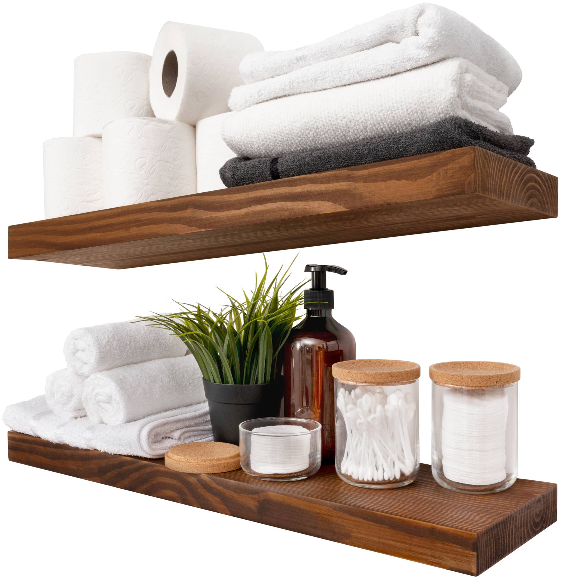 Floating Shelves Wood Bathroom Wall Shelves Set of 3 Gracie Oaks Finish: White