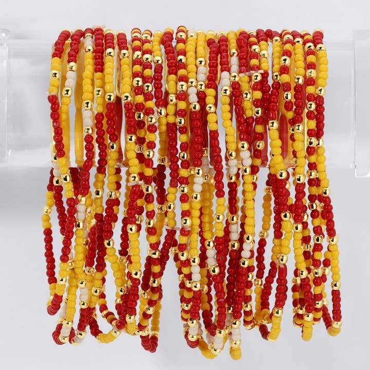 Splendid Iris - Wholesale Jewelry Set - Stretch Seed Bead GAME DAY Bracelets12