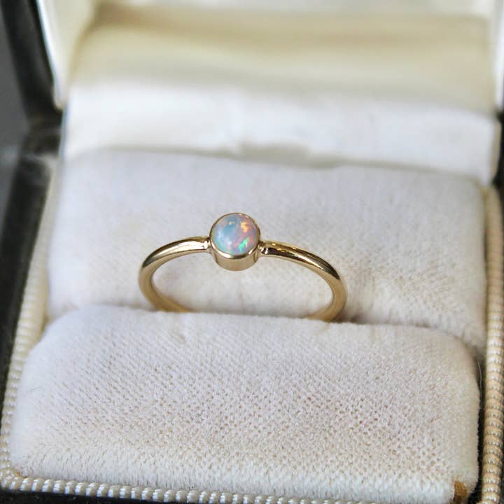 Vivian Grace Jewelry - Wholesale Band/Stacked Ring - Bello Opal Stacking Ring - 14k Gold Filled