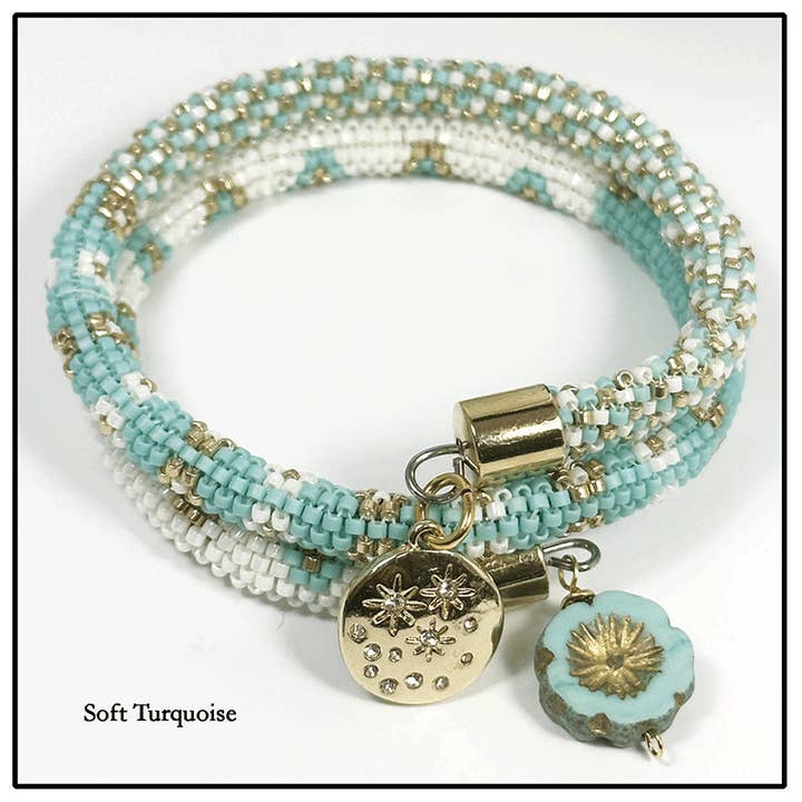 Peyote Tubular Wrap Bracelet for wholesale by Glass Garden Beads Collective, PLLC