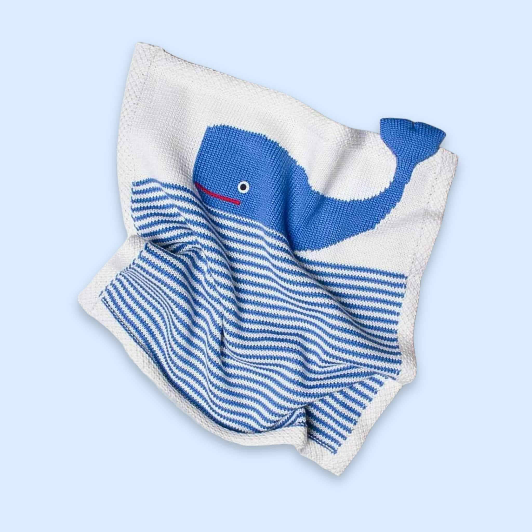 Estella - Wholesale Security/Cuddle Blanket - Baby - Organic Whale Lovey / Baby Security Blanket (Handmade)