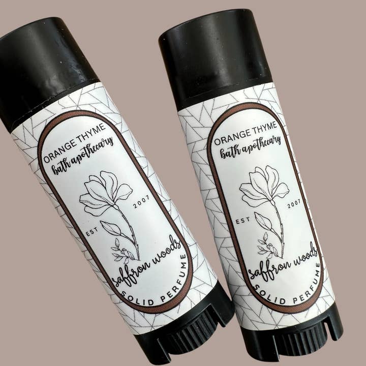 Saffron Woods - Profumo Solido per la vendita all'ingrosso da parte di Orange Thyme Bath Apothecary