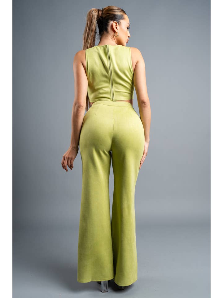 PRIVY - Wholesale Top & Pant Set (NOT Loungewear) - Women's - PS9129K_CHIC TECHNO SUEDE TANK TOP & WIDE LEGS PANTS SET6