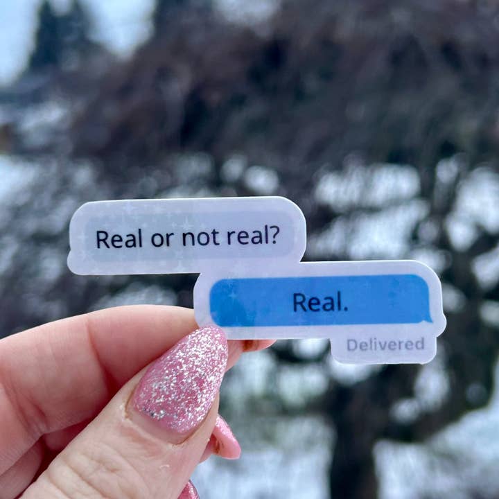 Awfullynerdy.co - Wholesale Sticker - Hunger Games Real or Not Real Text Sticker