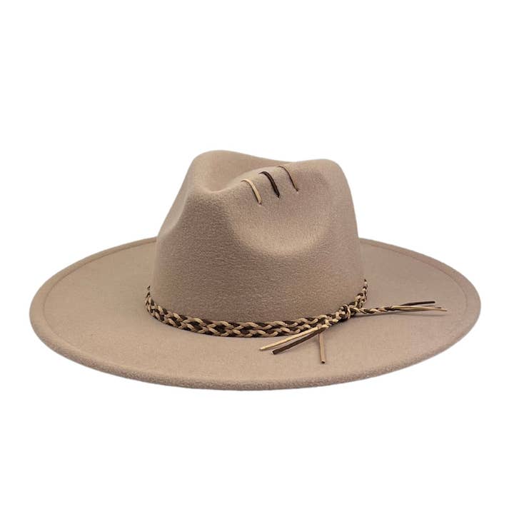 Marcus Adler - Venta al por mayor Sombrero fedora - Mujer - Sombrero panameño de fieltro con ribete trenzado