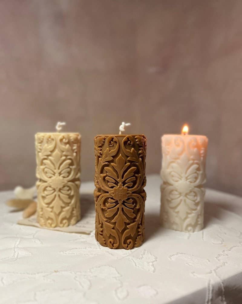 Home Pro Idea - Wholesale Pillar Candle - Damask Pillar Candle| Vintage| Pillar Candle| Home Decor 3