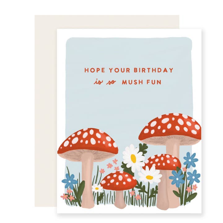 Mushroom Birthday | Tarjeta de cumpleaños con hongos para venta al por mayor de Slightly Stationery