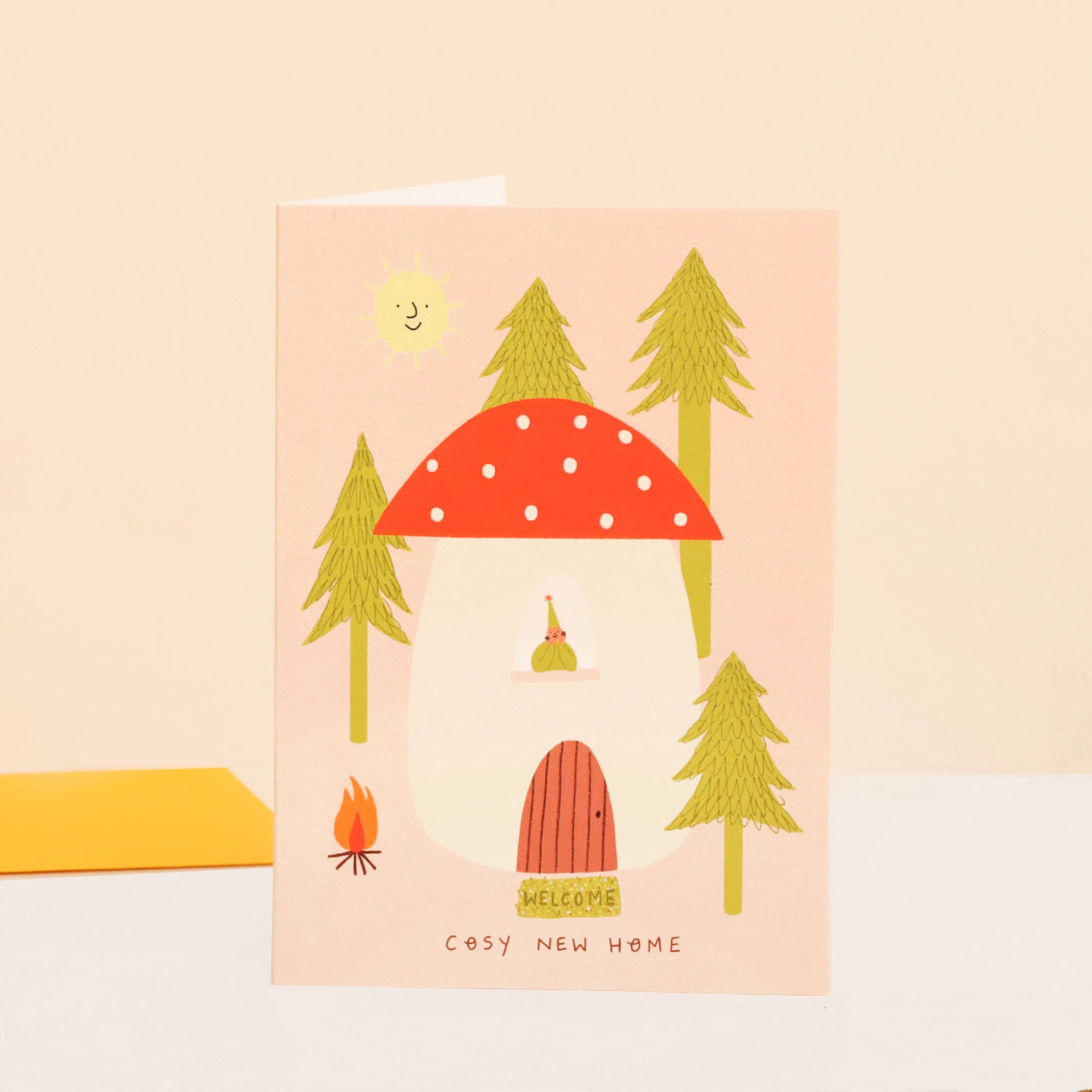 Little Black Cat Illustrated Goods - Wholesale Housewarming Card - Toadstool Cosy New Home Card | Folky Moving Card | Woodland