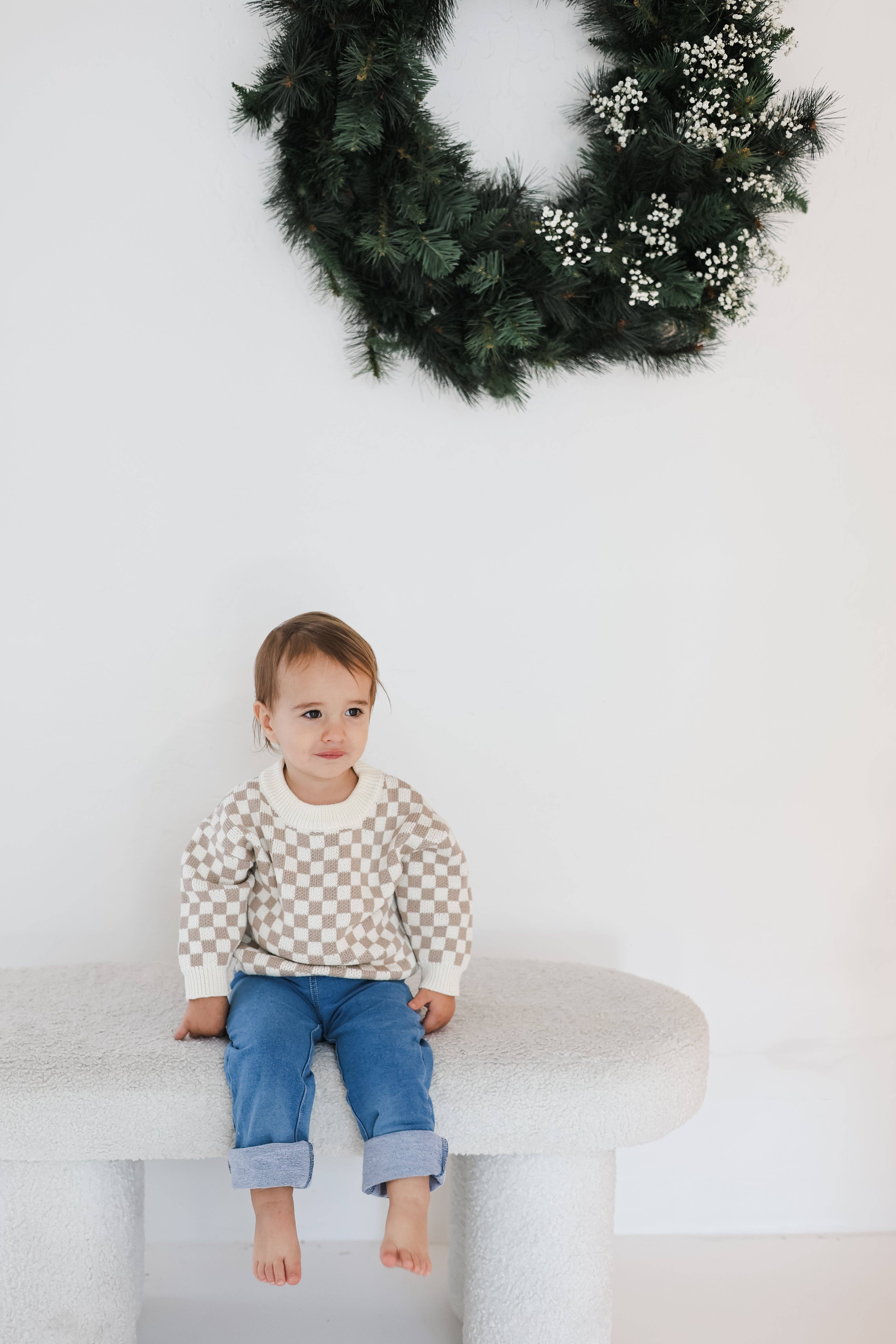 Celebrate Your Tribe - Wholesale Knit Sweater - Kids - Checker Knit Sweater2