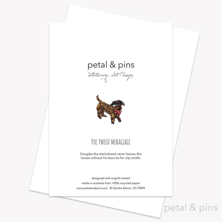 petal & pins - Wholesale Everyday greeting card - Dachshund Dog Greeting Card1