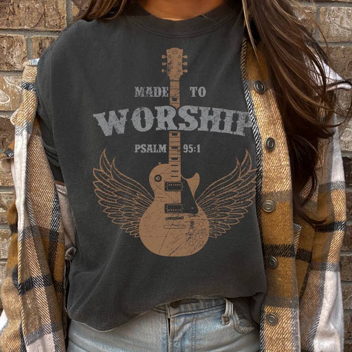 Made to Worship Graphite T-Shirt for wholesale by Never Lose Hope Designs
