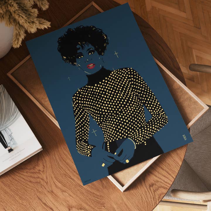 On The Wall Art Ltd – wholesale Art print – Whitney Houston Art Print Poster by Becky Mann 30x40cm