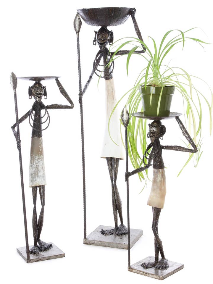 Kenyan Cow Horn Nomad Plant Pedestals for wholesale by Swahili | AFRICAN MODERN